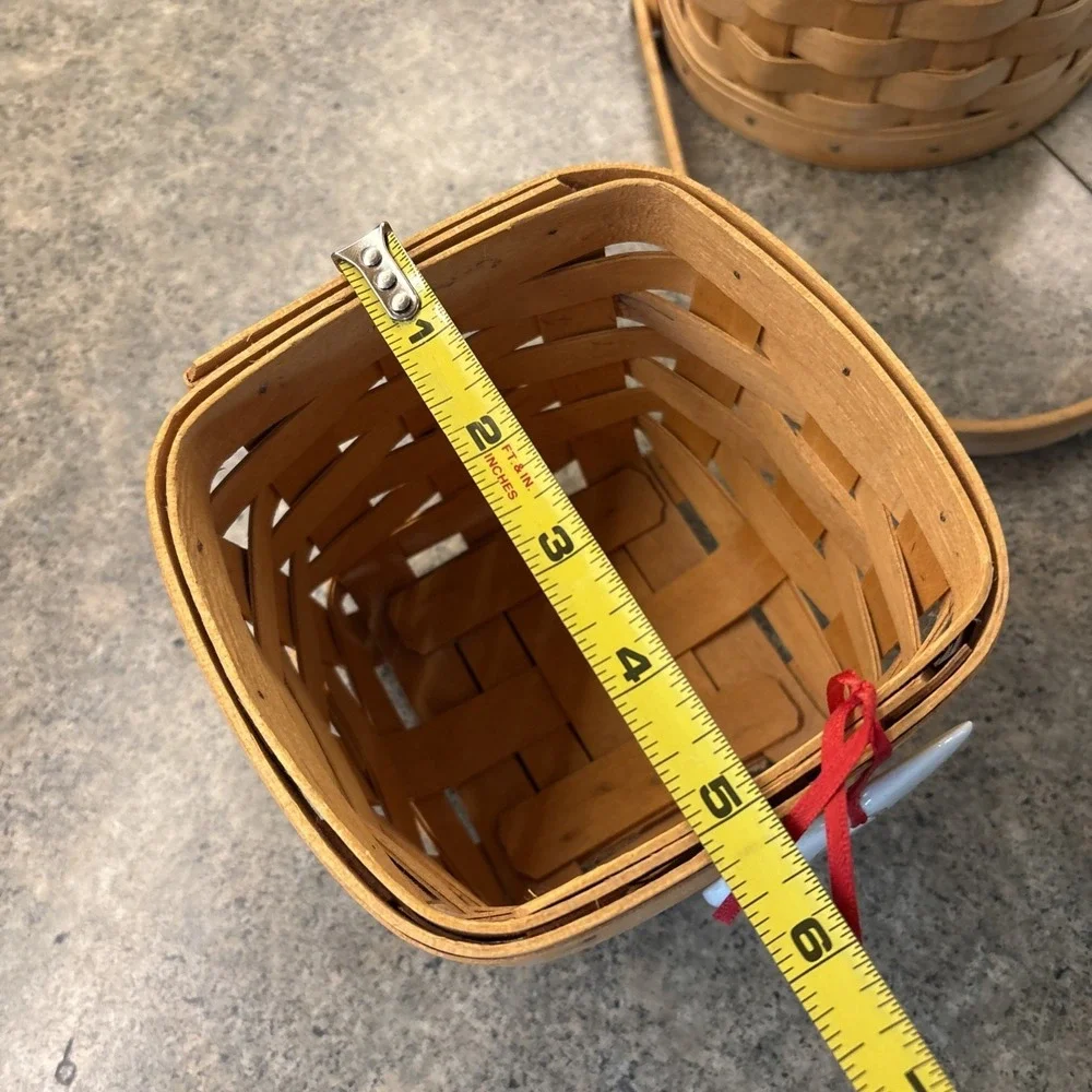 Longaberger Basket Lot Of 2 Handwoven 2005, 1997 Excellent Condition USA